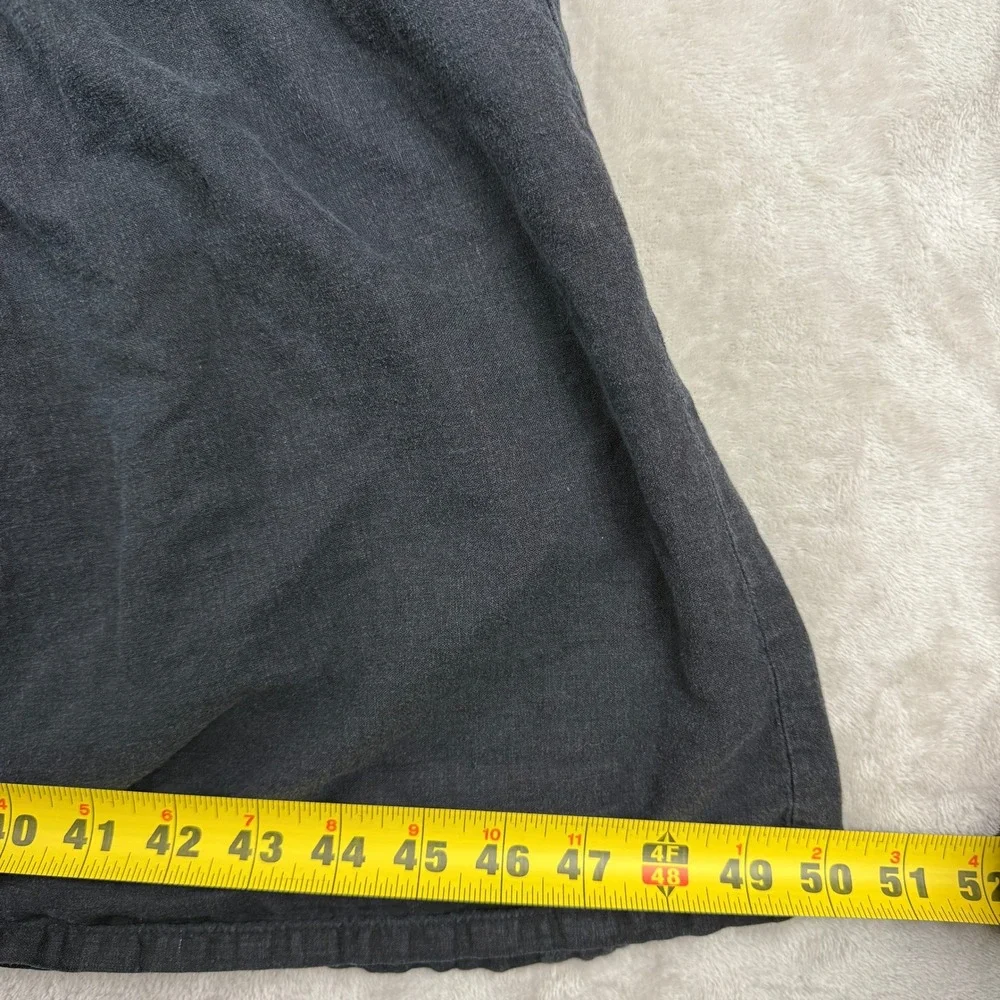 Tommy Bahama Maxi Dress Womens M Black Linen Blend Sundress Tiered Sleeveless - Picture 10 of 12